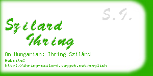 szilard ihring business card